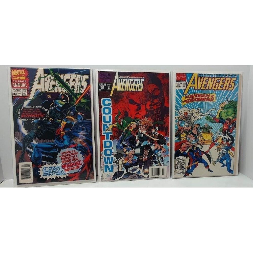 Marvel Comic Lot Avengers #350 365 Annual 22 Newsstand Bloodwraith 90s